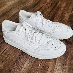 Nike Jordan 1 Low Golf Triple White Mens Sneakers